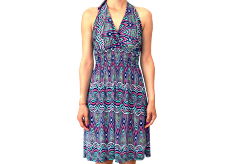 Κοντό Φόρεμα Ζέρσεϋ σε XL Μέγεθος με δέσιμο στο λαιμό