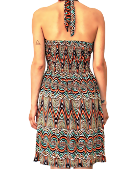 Κοντό Φόρεμα Ζέρσεϋ σε XL Μέγεθος με δέσιμο στο λαιμό